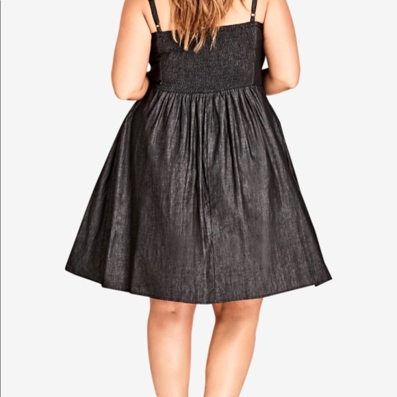 City chic sweet feel lace up chambray swing dress - Picture 3 of 5